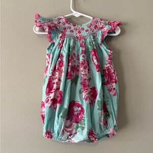 Floral Baby Smocked Romper